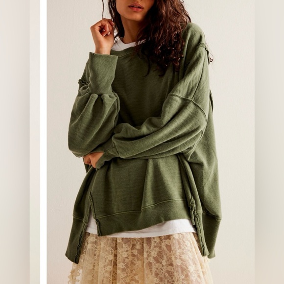 NWOT Free People / We the Free Camden sweatshirt - adventurer green - L - Picture 5 of 8